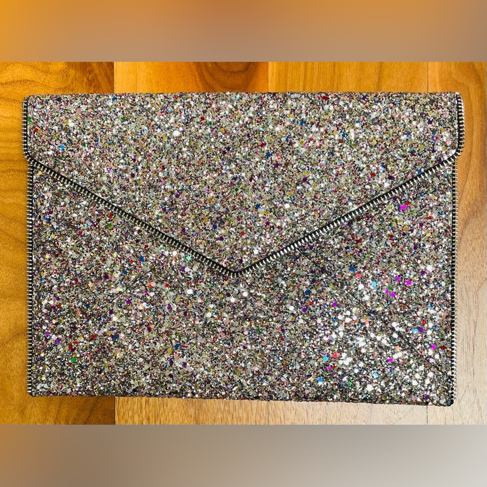 Rebecca Minkoff Glitter Leo Envelope Clutch